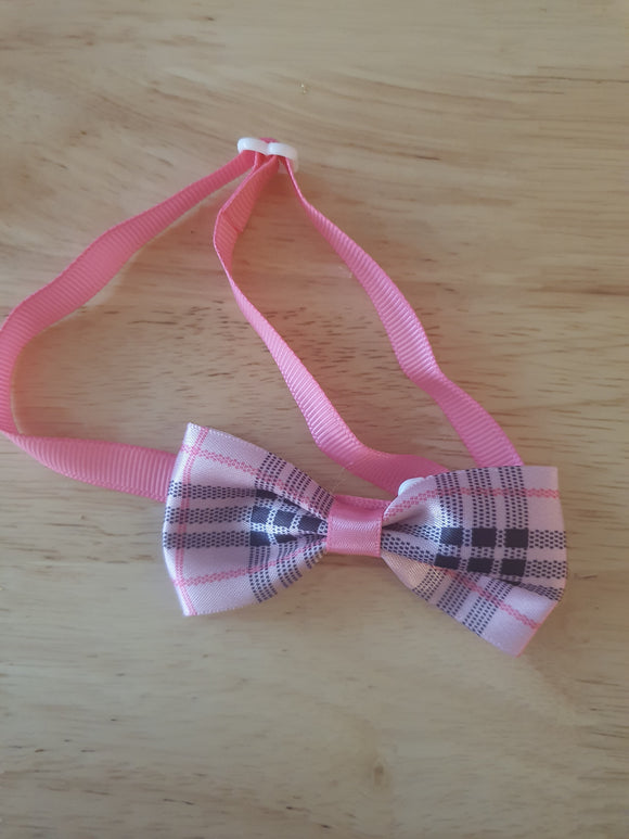 Pink Tartan Valentine Bow Ties (25 pieces)