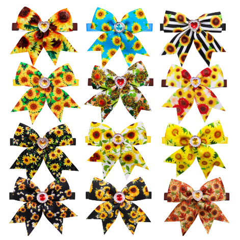 Sunflower Gem Double Bow Ties (50 pieces)