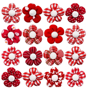 Red Flower Hair Bows (100 pieces)
