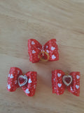 Red Gem Valentine Hair Bows (50 pieces)