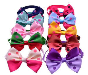 Bulk Polkadot And Plain Shiny Bowties (100 Pieces)