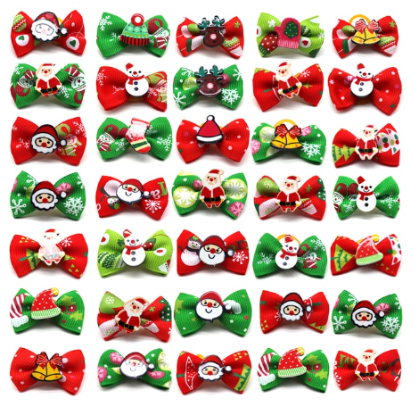 Christmas Hair Bow with Motif (100 pieces)