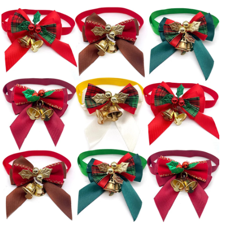 Christmas Holly Bell Bow (20 pieces)