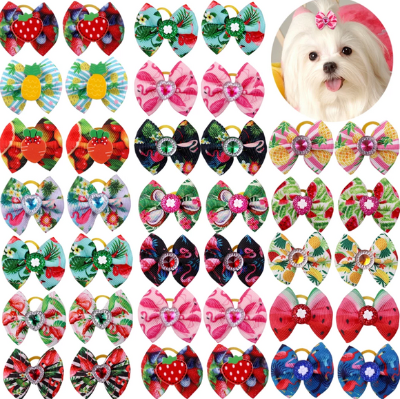 Fruit and Flamingo Hair Bows (100 pieces)