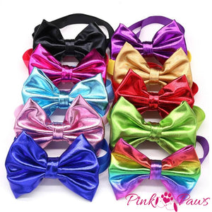 Large Dog Shiny Bow Ties (30 Ties)