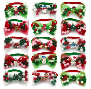 Christmas Mesh Pom Pom with Motif (50 pieces)